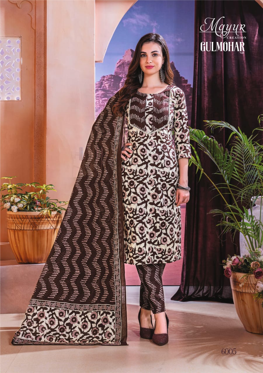 Gulmohar Vol 6 By Mayur Cotton Printed Dress Material Wholesale Online
